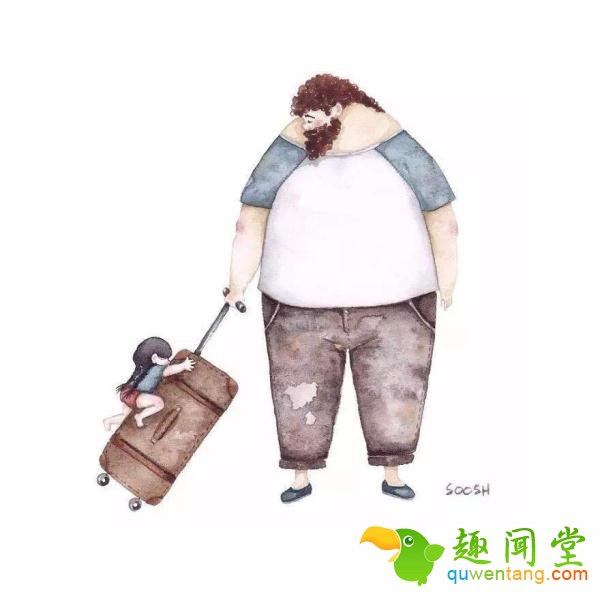 一组老爸和女儿的漫画，有人看完就给老爸打了电话