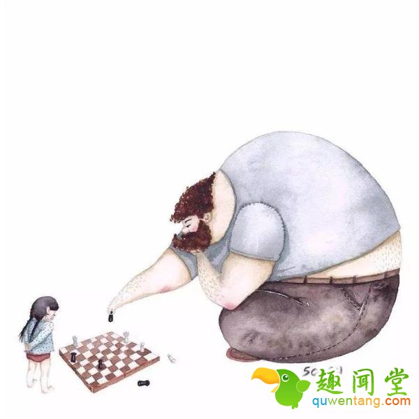 一组老爸和女儿的漫画，有人看完就给老爸打了电话