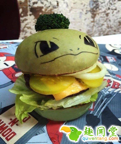 惟妙惟肖的小精灵汉堡~这么萌，你舍得下口吗？